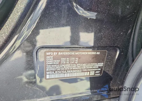 2018 BMW 540 I from USA, damaged, VIN WBAJE5C54JWA96563